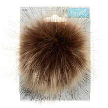 Load image into Gallery viewer, Detachable Faux fur pom pom brown tipped
