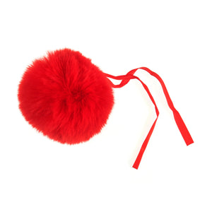 Detachable Faux fur pom pom red