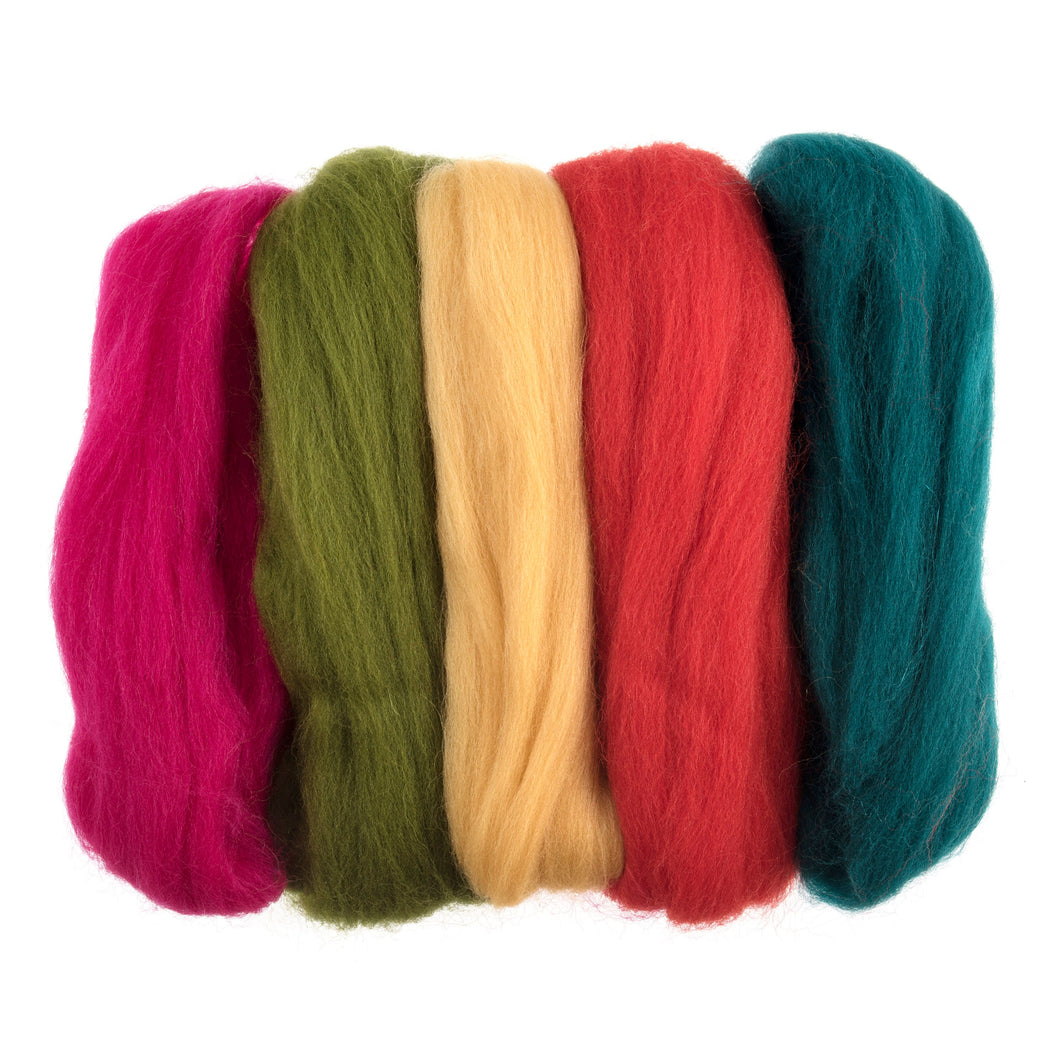 natural roving felting wool 50g assorted brights as2