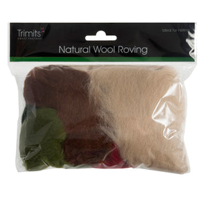 natural roving felting wool 50g assorted christmas as3