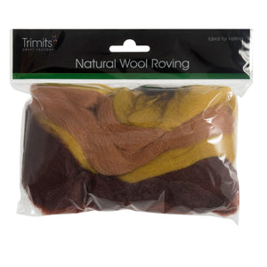 natural roving felting wool 50g assorted Autumn as6