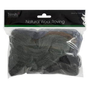 natural roving felting wool 50g assorted melange as8
