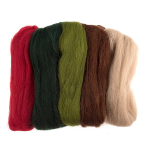 natural roving felting wool 50g assorted christmas as3